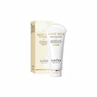 Освітлювальна пінка для вмивання з рисом та ніацинамідом Sadoer White Rice Cleanser 100г