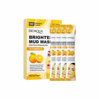 Набір висвітлюючих масок з екстрактом апельсина Bioaqua Vitamin C Brighten Mud Mask NO.BQY94544 фото