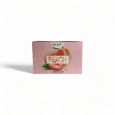 Кушон для обличчя з персиком Qilaiyi Peach Cushion CC Cream (Бежевий натуральний) 3104-02 фото