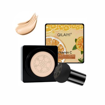 Кушон для обличчя з апельсином Qilaiyi Vitamin C Cushion CC Cream (Бежевий натуральний) 3103-02 фото