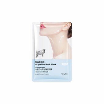 Тканинна маска для шиї з цілющим овечим молоком Venzen Goat Milk Argireline Neck Mask NO.FZ45909 фото