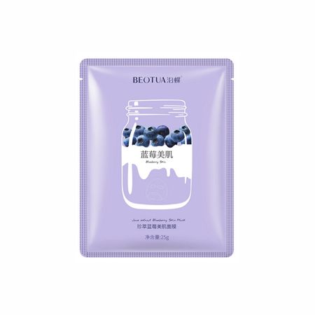 Антибактеріальна тканинна маска з екстрактом чорниці Beotua Blueberry Skin Mask NO.BD03565 фото