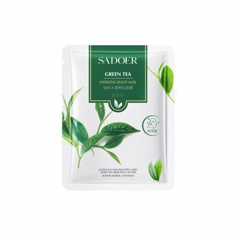 Тканинна маска для обличчя з екстрактом зеленого чаю Sadoer Green Tea Hydrating Beauty Mask 25г