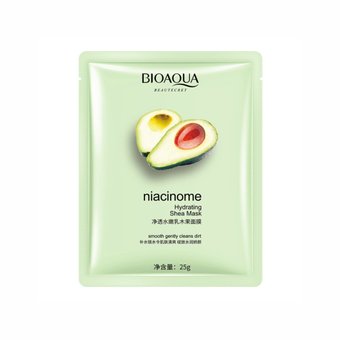 Очисна маска з маслом Ши і авокадо Bioaqua Niacinome Hydrating Shea Mask NO.BQY45824 фото