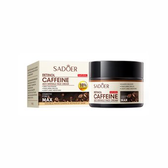 Противіковий крем для обличчя з екстрактом зерен кави Sadoer Retinol Caffeine Anti Wrinkle Face Cream NO.SD01512 фото
