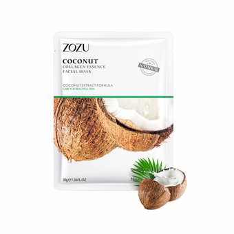 Тканинна маска з екстрактом кокосу Zozu Coconut Collagen Essence Facial Mask NO.ZOZU22521 фото