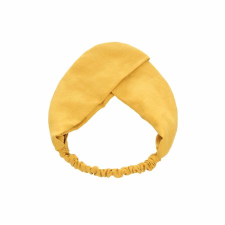 Жовта пов'язка на голову з м'якої та еластичної тканини F0024 фото