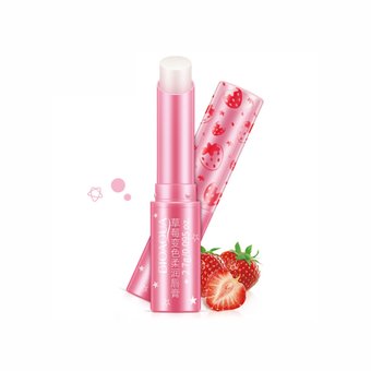 Натуральна рожева помада з полуницею Bioaqua Lip Balm Strawberry NO.BQY9539 фото