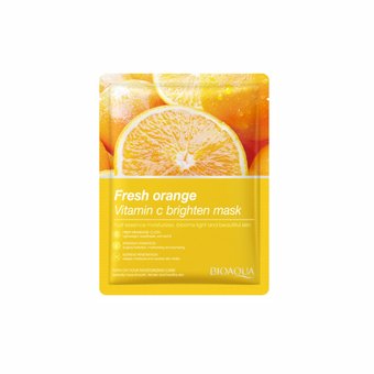 Маска для обличчя з екстрактом апельсина Bioaqua Fresh Orange Vitamin C Brighten Mask NO.BQY81242 фото
