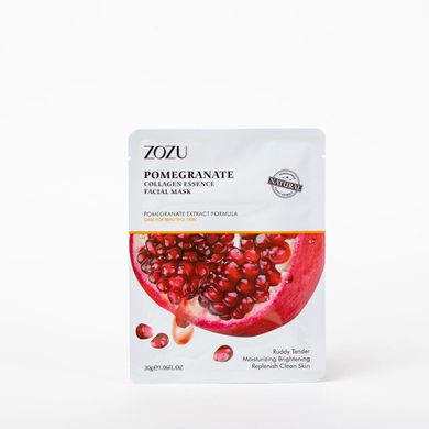 Тканинна маска для обличчя з екстрактом гранату Zozu Pomegranate Collagen Essence Facial Mask NO.ZOZU22545 фото