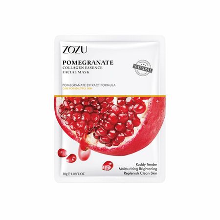 Тканинна маска для обличчя з екстрактом гранату Zozu Pomegranate Collagen Essence Facial Mask NO.ZOZU22545 фото