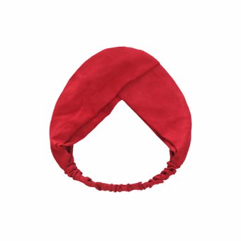 Червона пов'язка на голову з м'якої та еластичної тканини F0033 фото