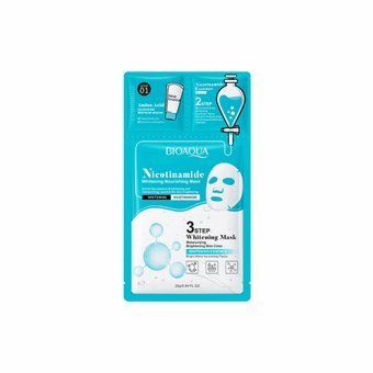 Три етапна тканинна маска для обличчя з нікотинамідом Bioaqua Nicotinamide Whitening Nourishing Mask 25г