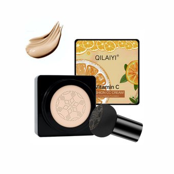 Кушон для обличчя з апельсином Qilaiyi Vitamin C Cushion CC Cream (Бежевий насичений) 3103-03 фото