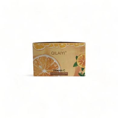 Кушон для обличчя з апельсином Qilaiyi Vitamin C Cushion CC Cream (Бежевий насичений) 3103-03 фото