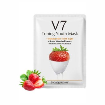 Вітамінна маска з полуницею Bioaqua Toning Youth Mask V7 Strawberry NO.BQY9279 фото