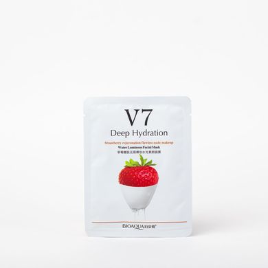 Вітамінна маска з полуницею Bioaqua Toning Youth Mask V7 Strawberry NO.BQY9279 фото