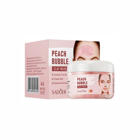 Глиняна маска для обличчя з екстрактом персика Sadoer Peach Bubble Clay Mask NO.SD94310 фото